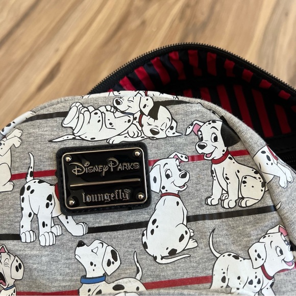 Disney Parks Loungefly Backpack 101 Dalmatians Gray Stripe - Picture 14 of 14